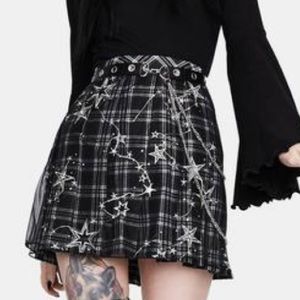 Brand New DOLLS KILL Plaid Distressed Mini Skirt